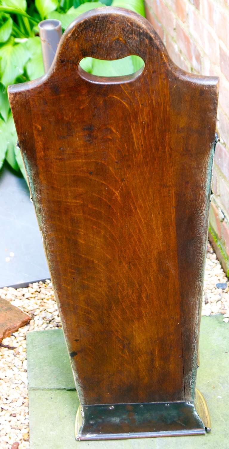 English Wood and Brass Cane or Umbrella Stand 3