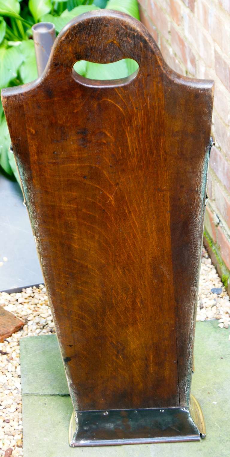 English Wood and Brass Cane or Umbrella Stand 2