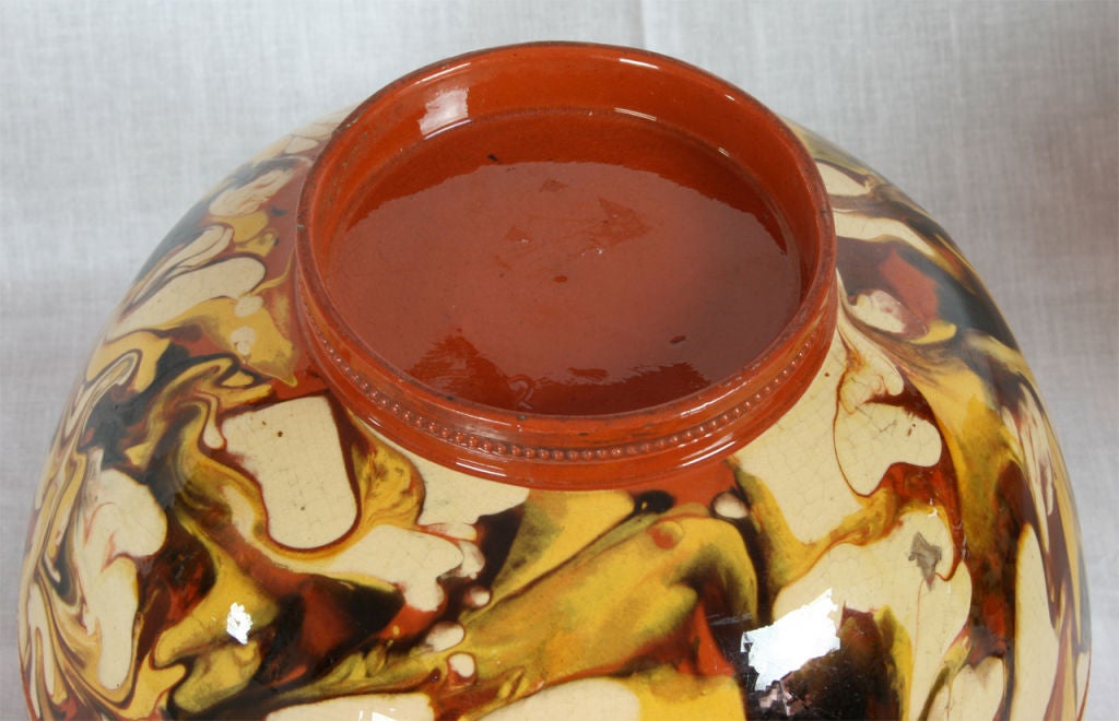 18th Century and Earlier Pair of Slipware Covered Tureens