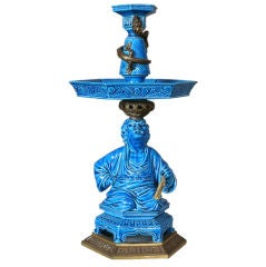 Spectacular Blue Glazed Candlestick Spectacular Blue Glazed Candlestick