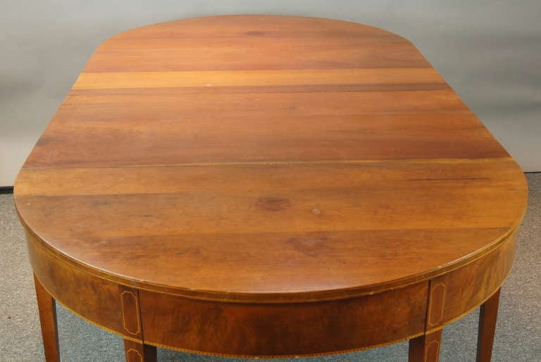 American Federal Style D-End Dining Table