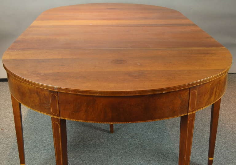 Federal Style D-End Dining Table In Good Condition In Kilmarnock, VA