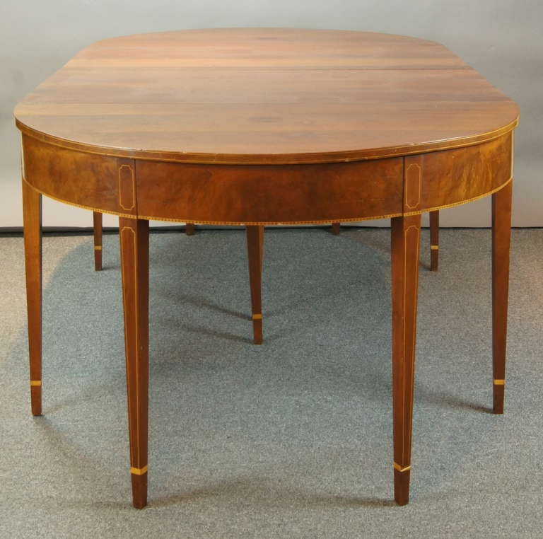 19th Century Federal Style D-End Dining Table