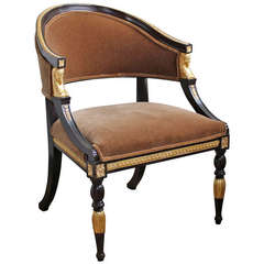 Regency Style Upholstered Armchair