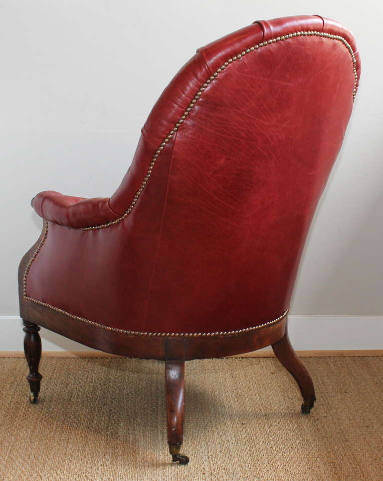 Leather 19th Century English Library Chair