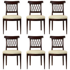 Set of Six Mid-19th Century Italian Dining Chairs