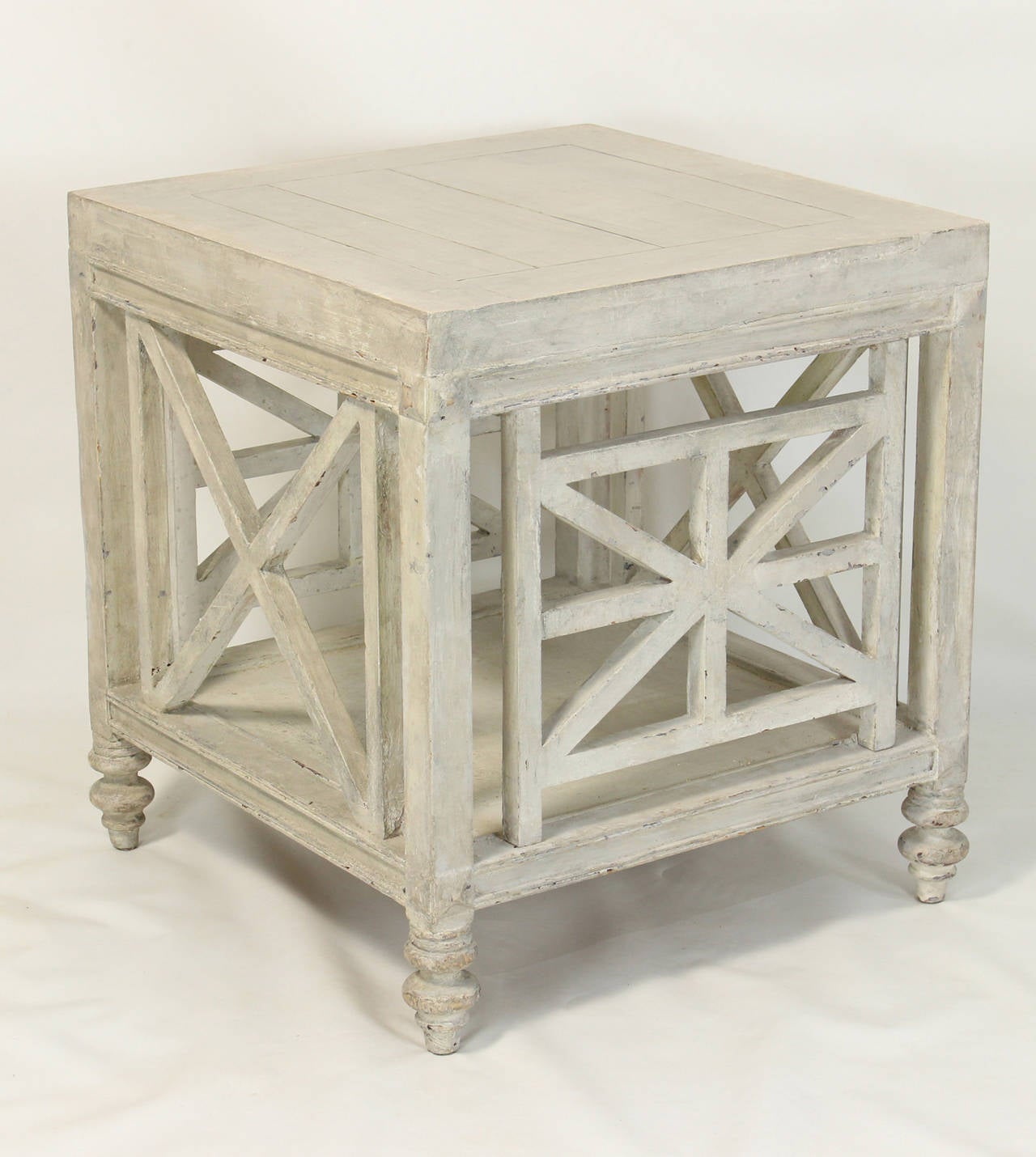 American Chinese Chippendale Marble-Top Center Table