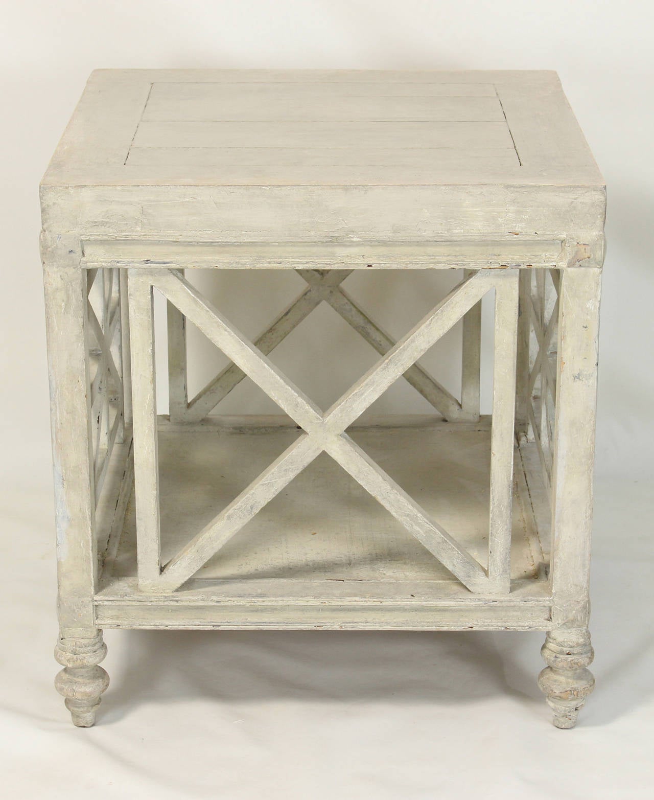 Mid-20th Century Chinese Chippendale Marble-Top Center Table