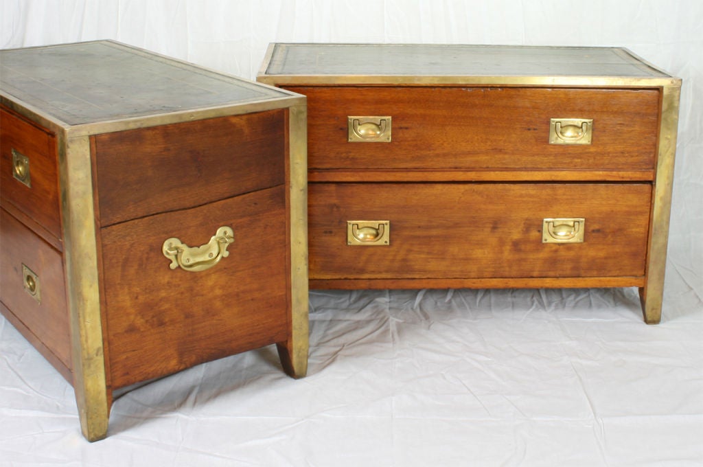 Rare Pair of 19th Century Campaign Chests