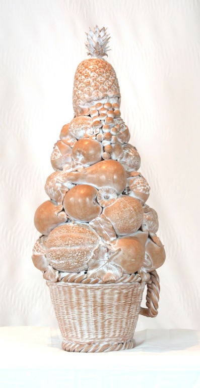 Very Large Terra Cotta Fruit Basket Sculpture 2