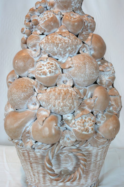 Very Large Terra Cotta Fruit Basket Sculpture 4