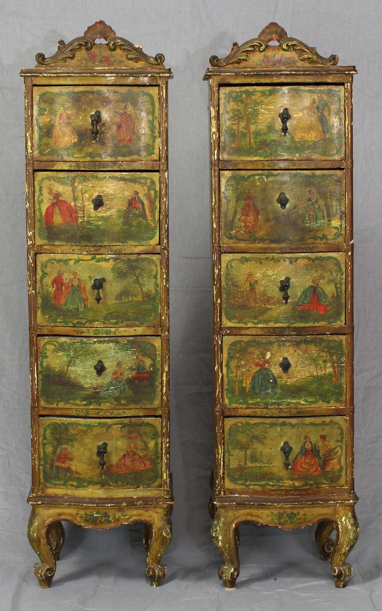 Pair of Venetian Lingerie Cabinets at 1stdibs