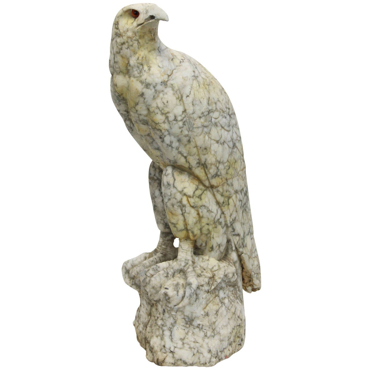 Large Italian Carved Marble Eagle Sculpture at 1stDibs