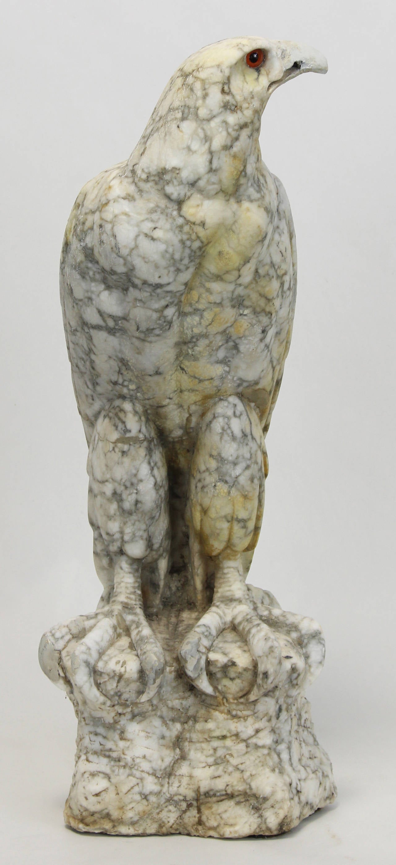 Large Italian Carved Marble Eagle Sculpture at 1stDibs