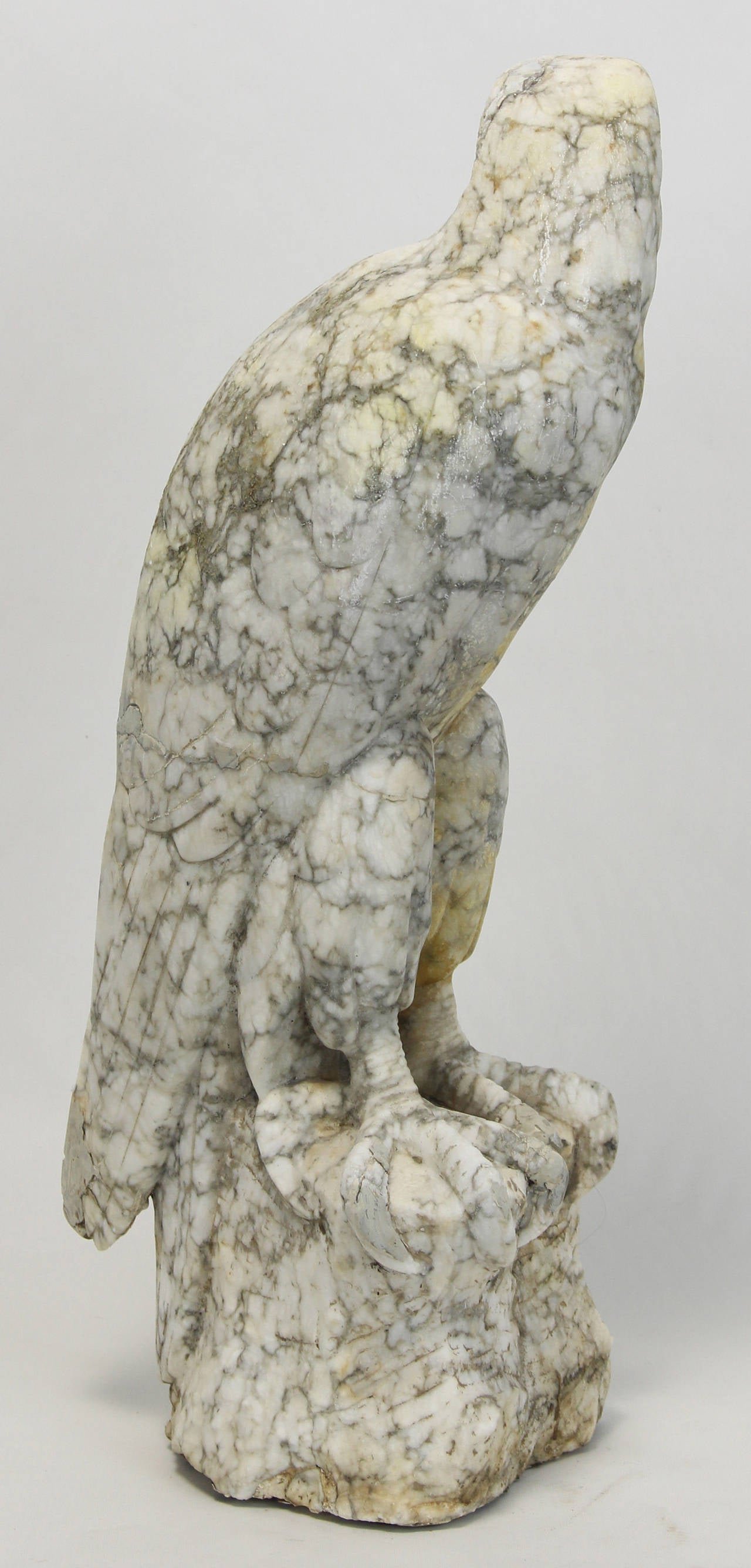 Large Italian Carved Marble Eagle Sculpture at 1stDibs