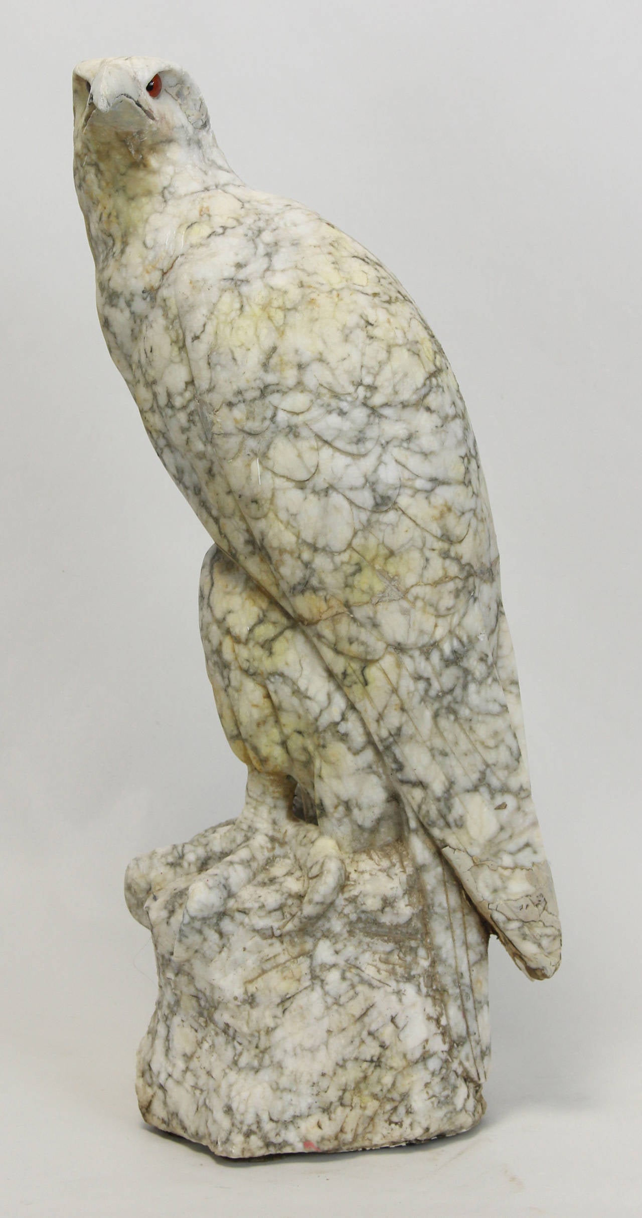 Large Italian Carved Marble Eagle Sculpture at 1stDibs