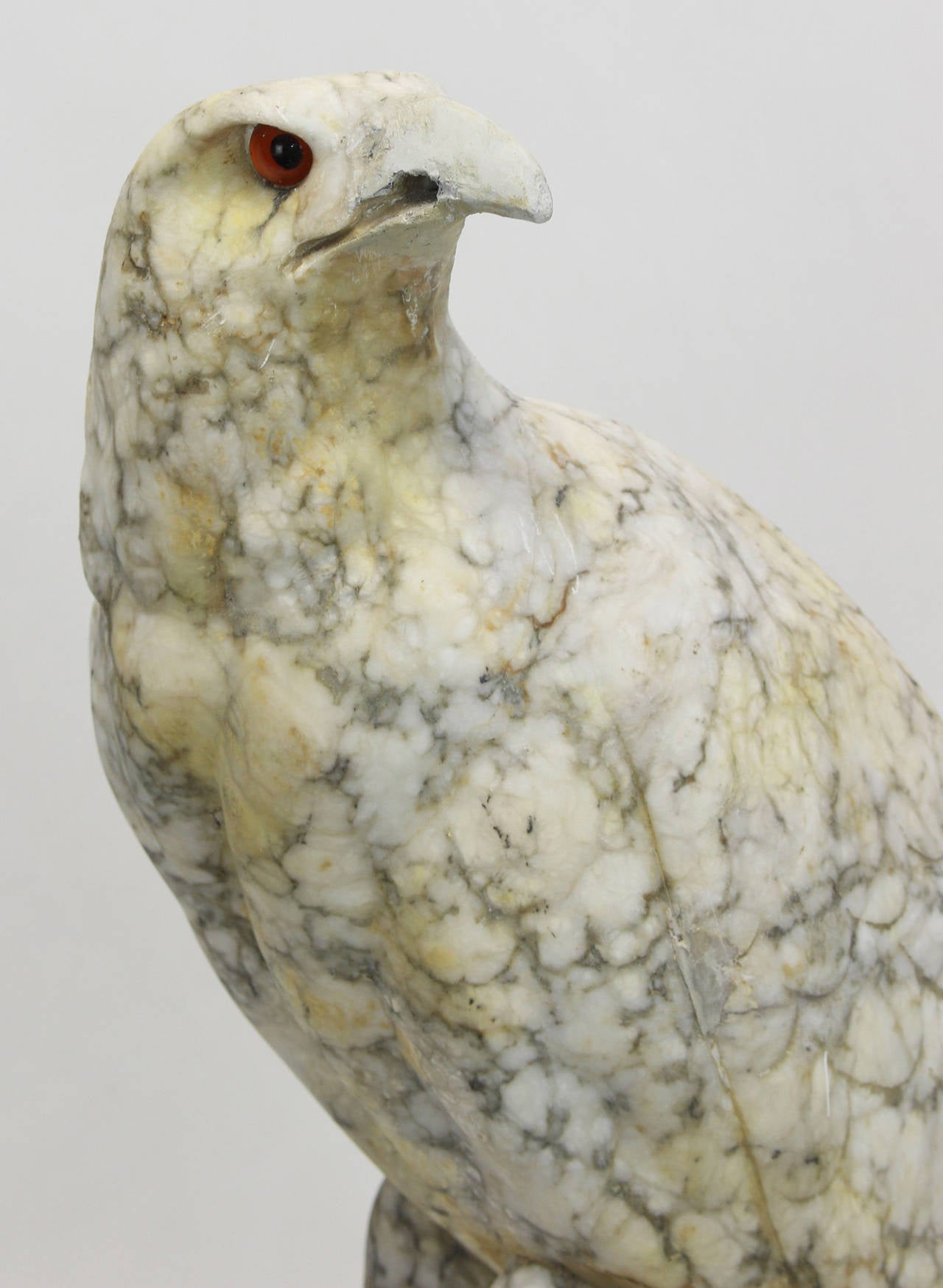 Large Italian Carved Marble Eagle Sculpture at 1stDibs