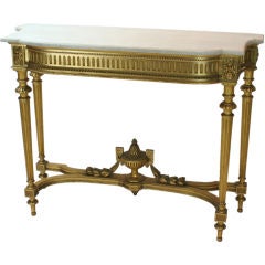 Large Louis XVI Style Giltwood and Marble Console