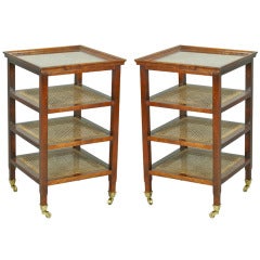 Pair of Custom Made Side Table Trolleys