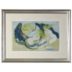 Vintage Watercolor of Mermaids