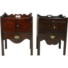 Antique Near Pair of English Bedside Tables