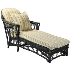 American Antique Wicker Chaise