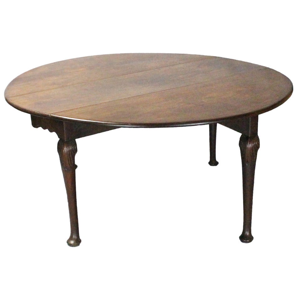 18th Century English Mahogany, Drop-Leaf DiningTable