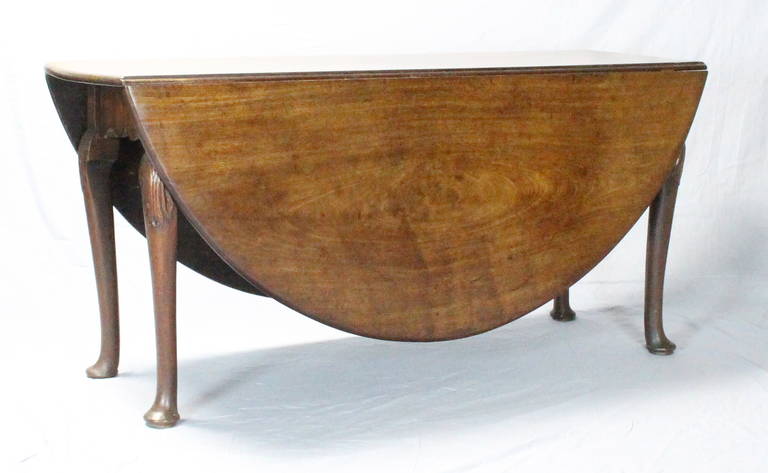 George III 18th Century English Mahogany, Drop-Leaf DiningTable