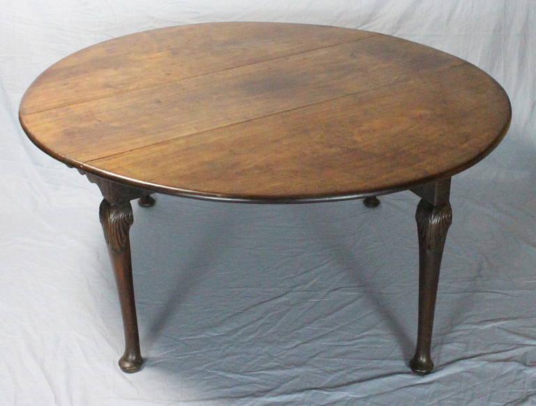 British 18th Century English Mahogany, Drop-Leaf DiningTable