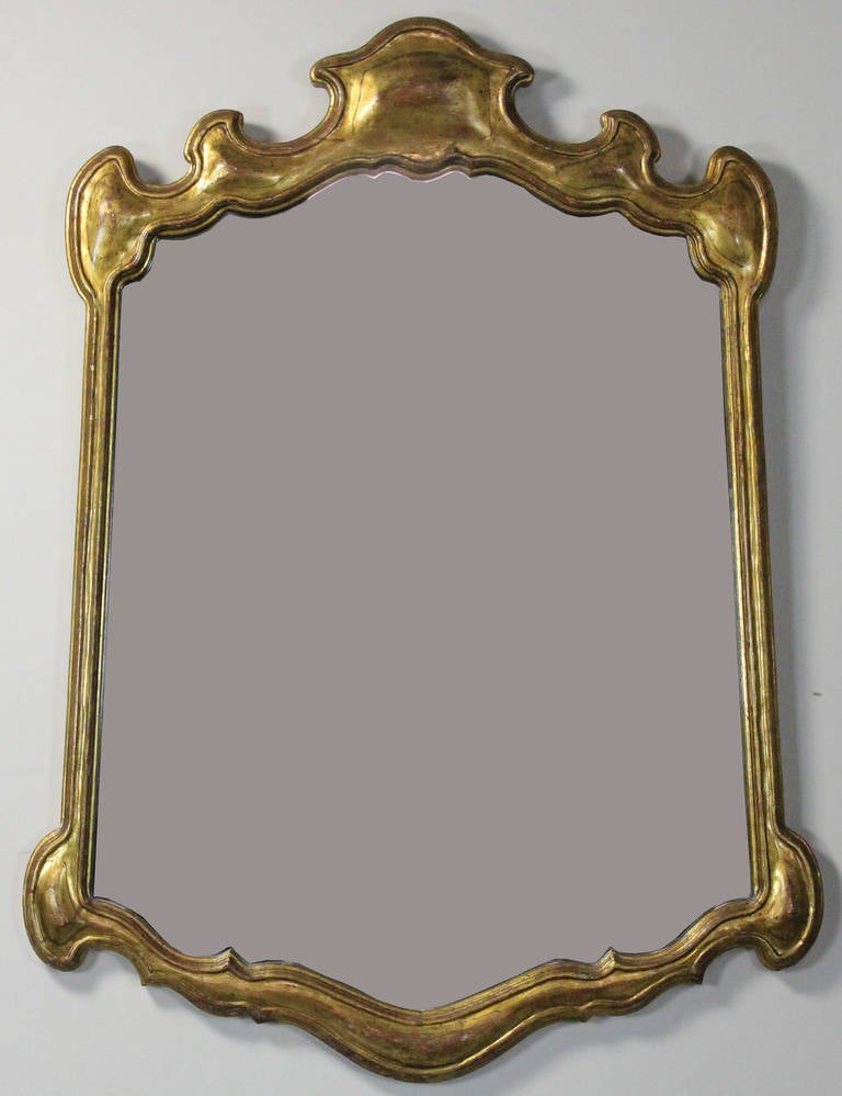Baroque Italian Giltwood Cartouche Mirror
