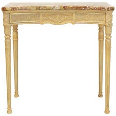 Late 20th Century Louis XVI Style Marble-Top Console Table