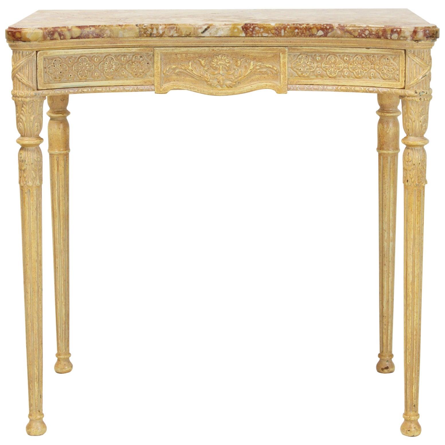 Late 20th Century Louis XVI Style Marble-Top Console Table