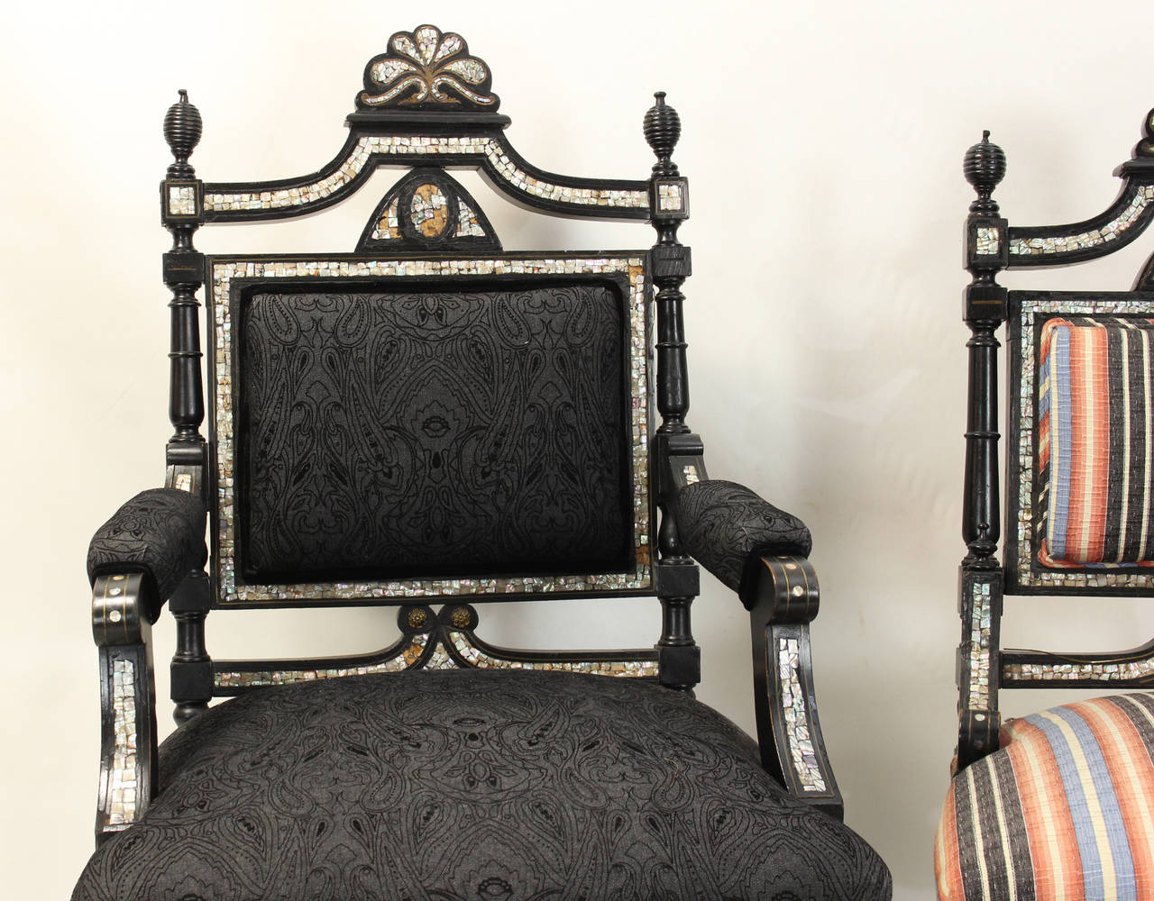 Late 19th Century Pair of English High Victorian Chairs