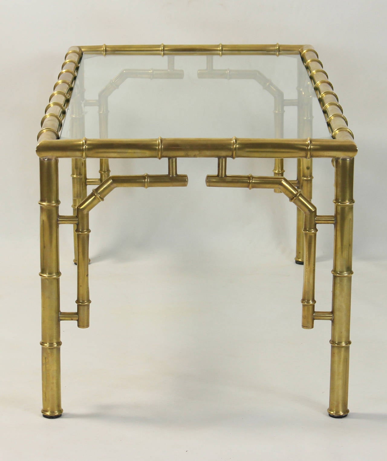 Mid-Century Italian Faux Bamboo Cocktail Table In Good Condition For Sale In Kilmarnock, VA