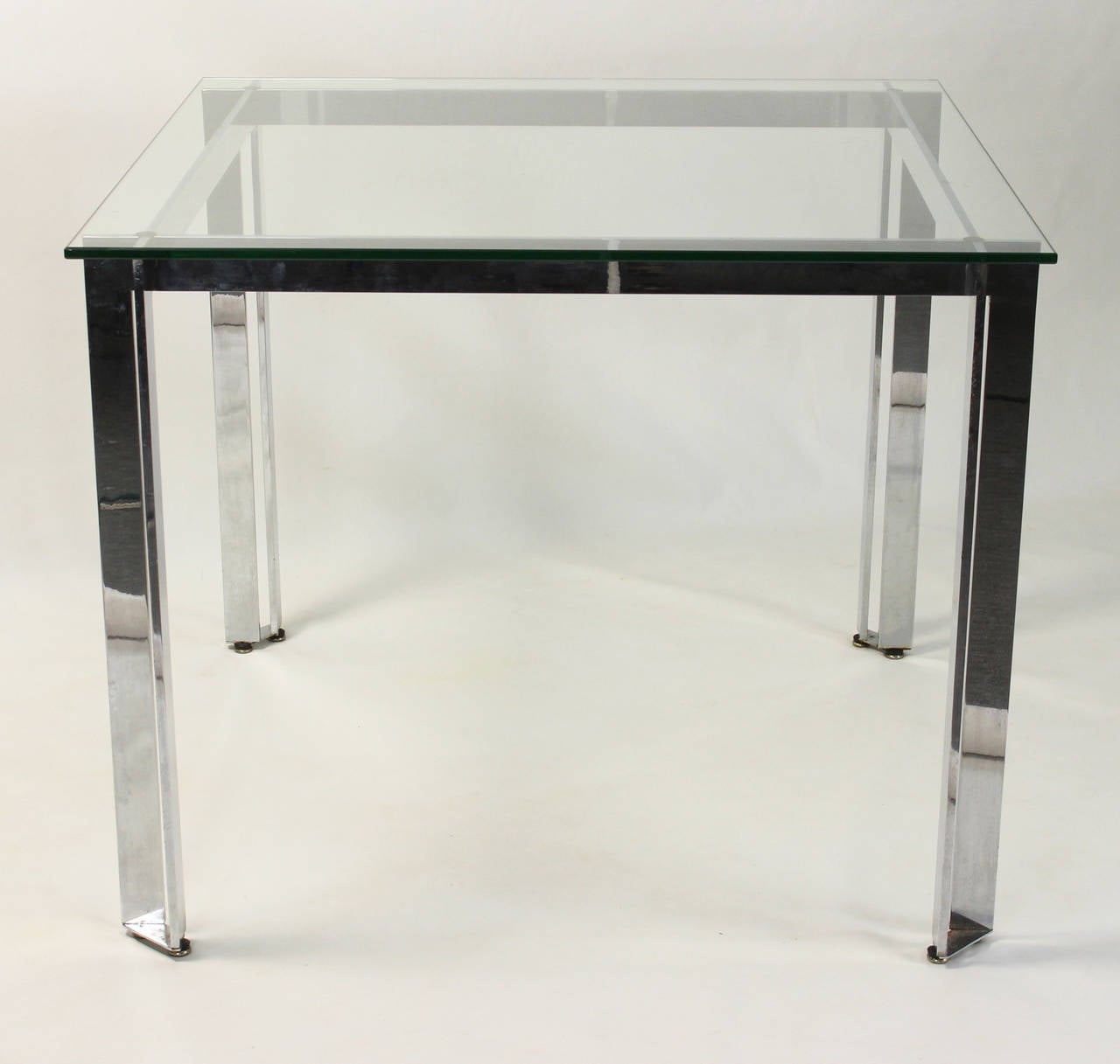 American Mid-Century Chrome and Glass Breakfast or Game Table