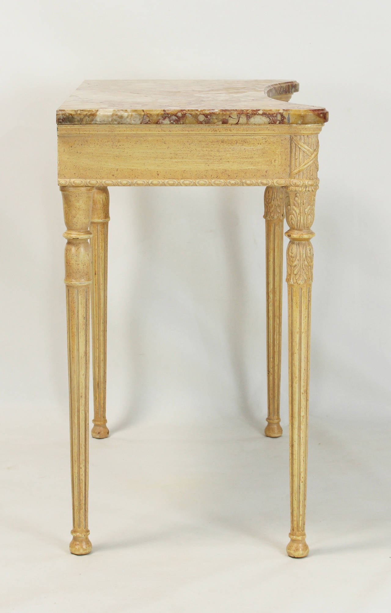 Italian Late 20th Century Louis XVI Style Marble-Top Console Table