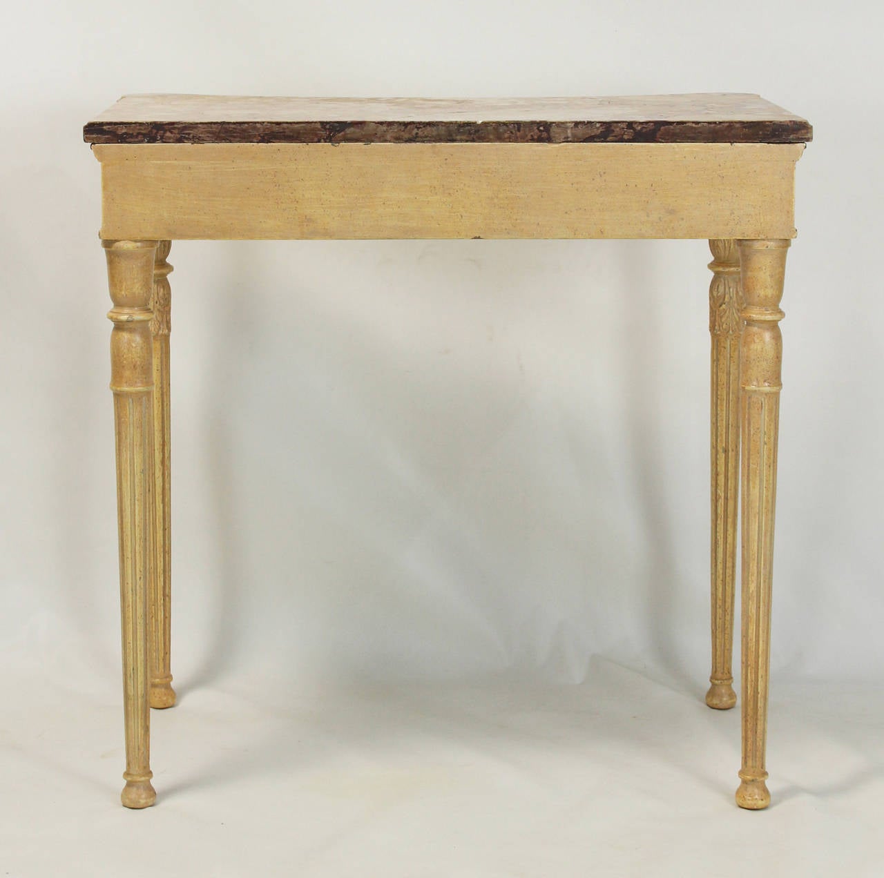 Late 20th Century Louis XVI Style Marble-Top Console Table In Good Condition In Kilmarnock, VA