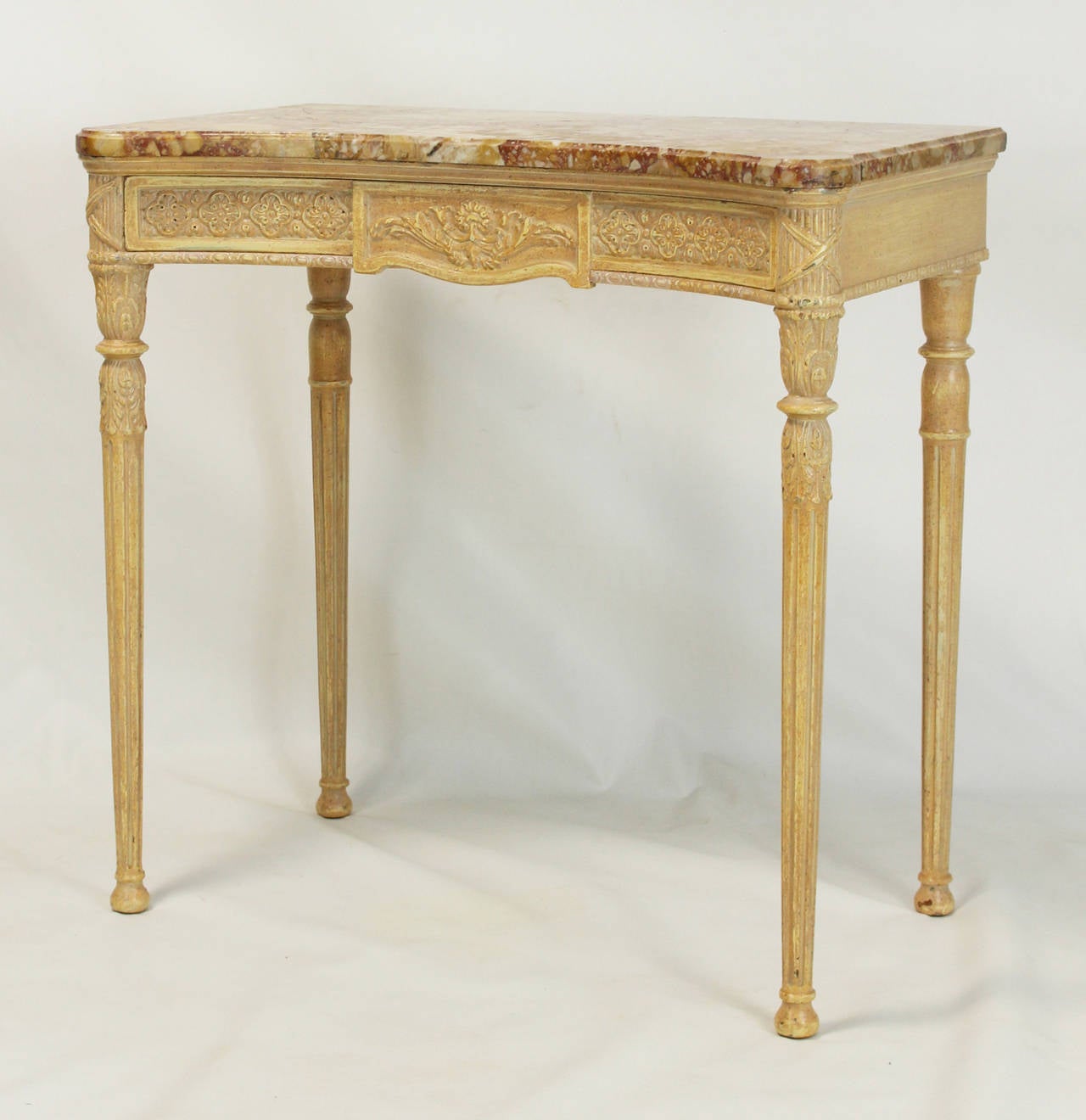 Late 20th Century Louis XVI Style Marble-Top Console Table 1