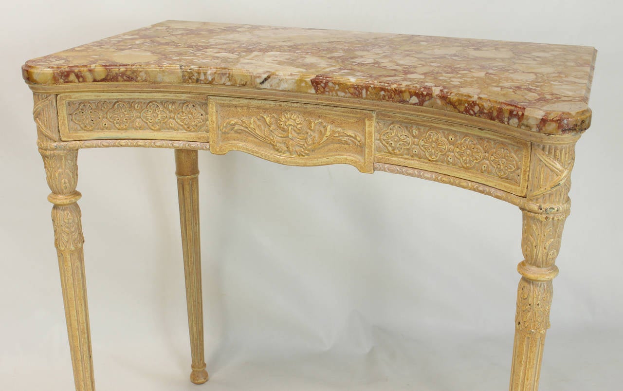 Late 20th Century Louis XVI Style Marble-Top Console Table 4