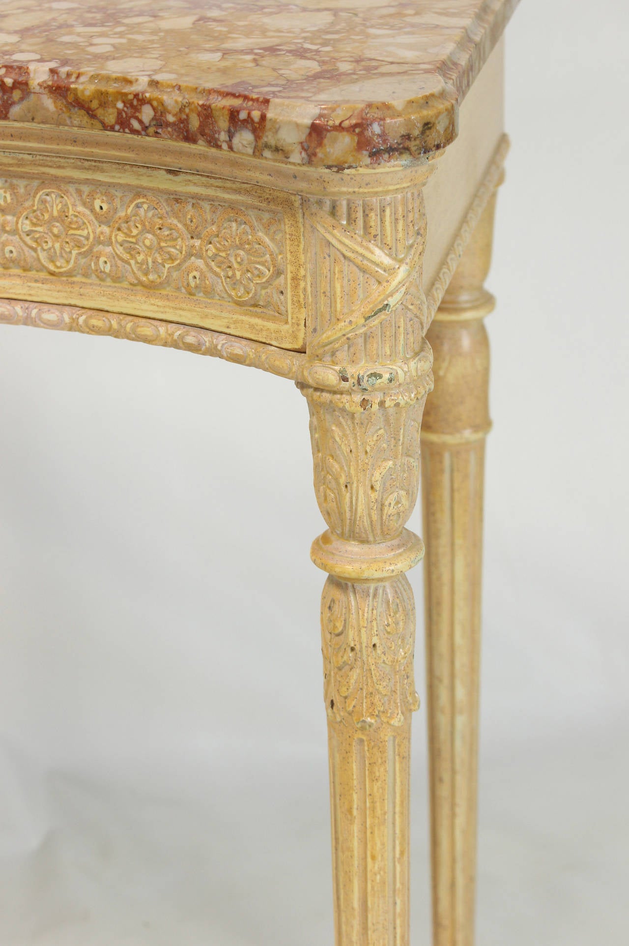 Late 20th Century Louis XVI Style Marble-Top Console Table 5