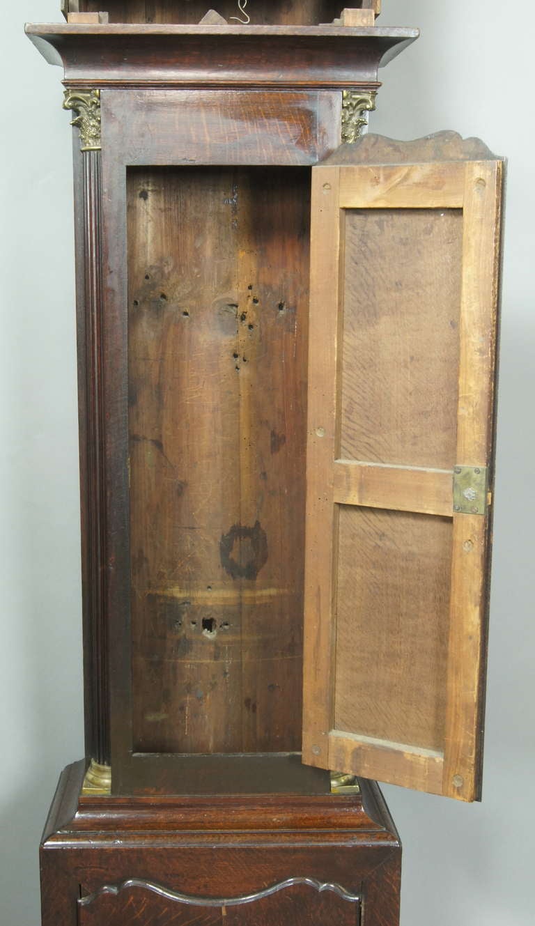 Early English Oak Chippendale Style Tall Case Clock 2