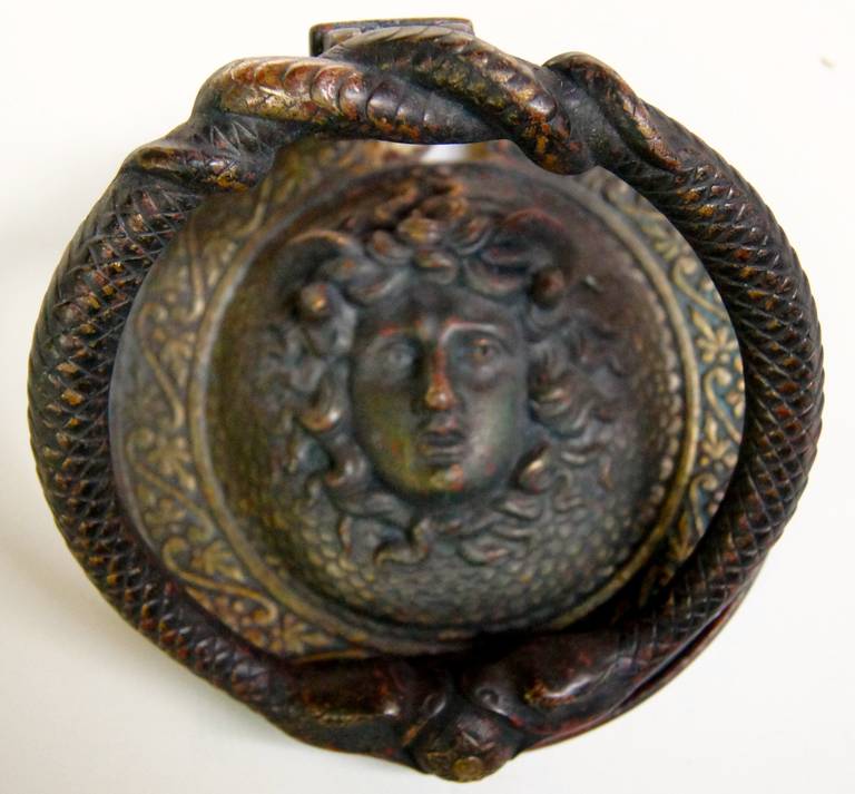 Cast Bronze Medusa Door Knocker at 1stDibs | doorbell knocker medusa ...