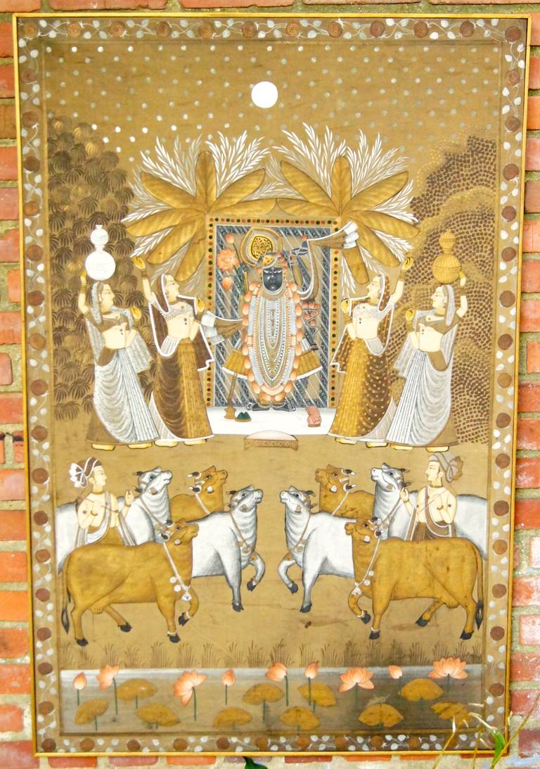 Mid-20th Century Indian Painting on Silk