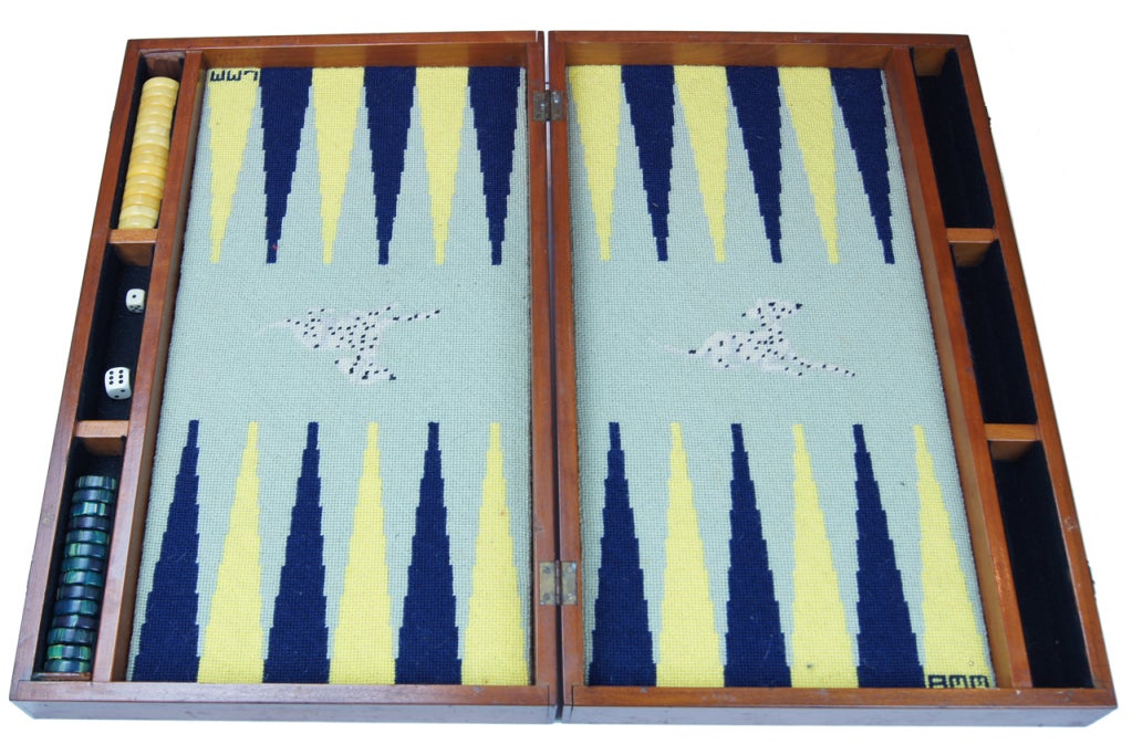 Needlepoint Backgammon Set at 1stDibs