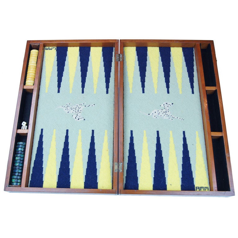 Needlepoint Backgammon Set