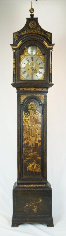 George III Chinoiserie Decorated Longcase Clock