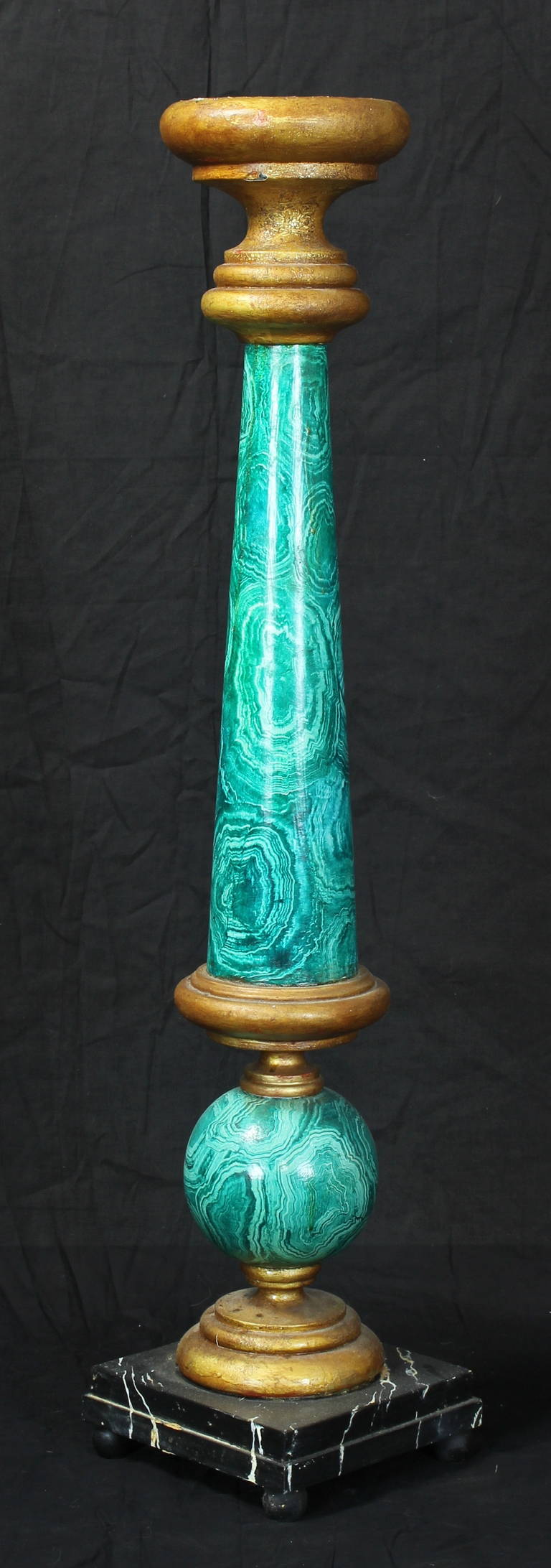 Carved Large Faux Painted Pedestal