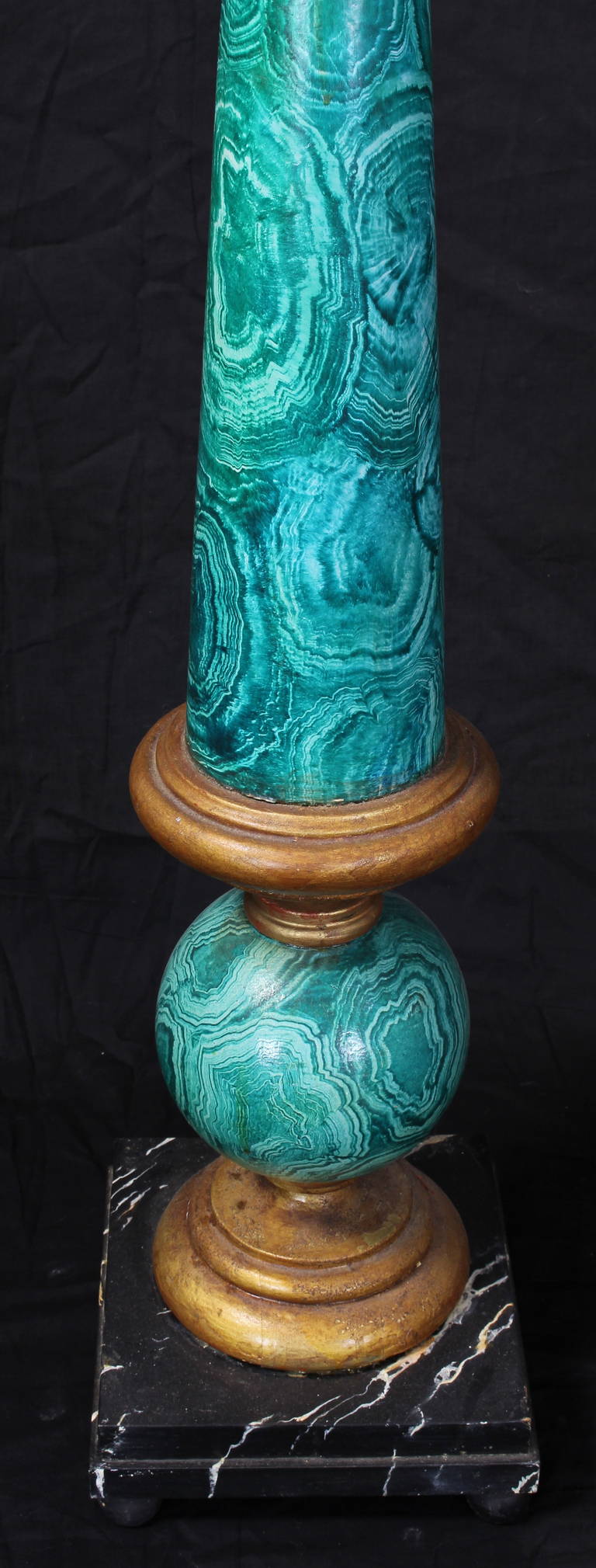 Wood Large Faux Painted Pedestal