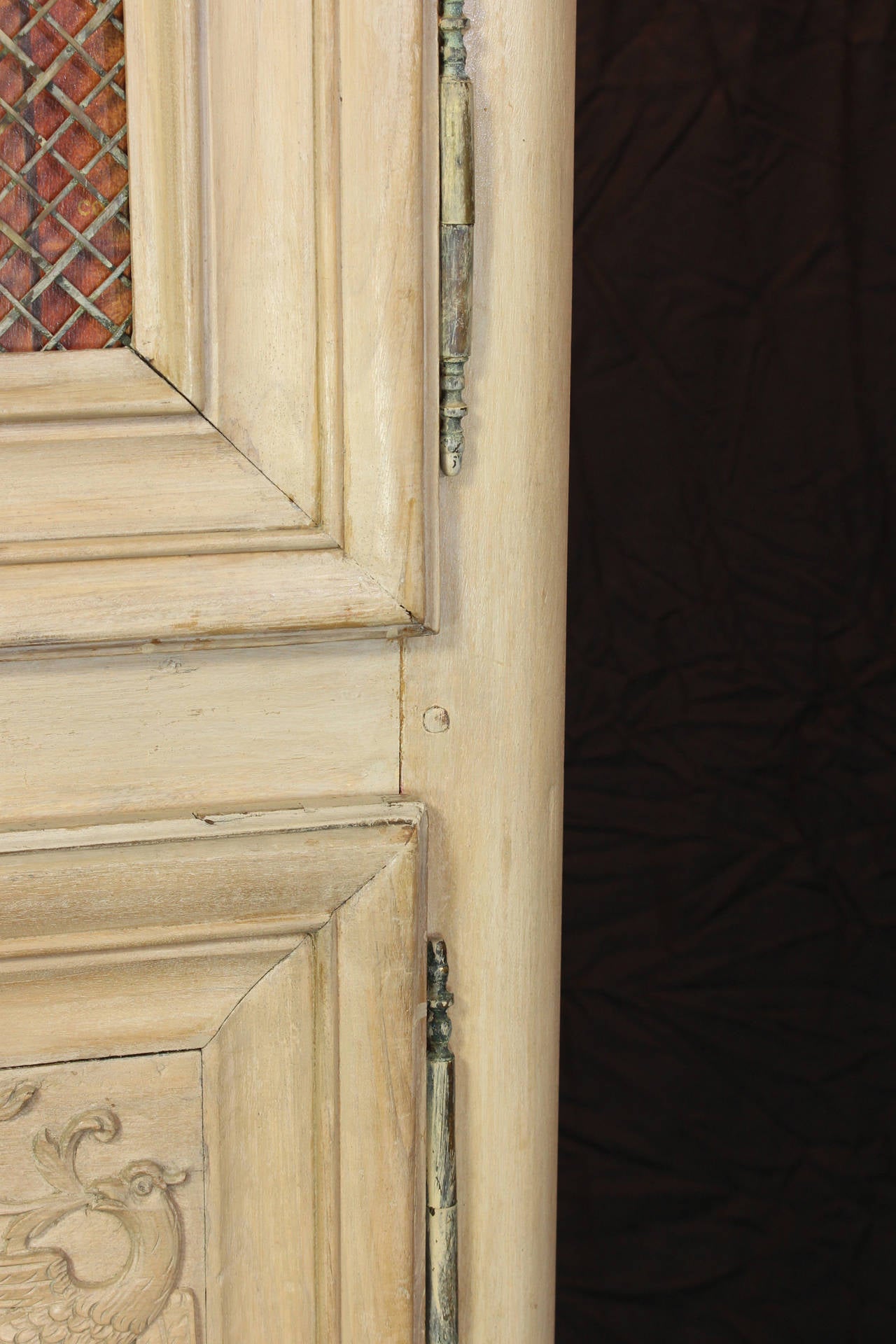 19th Century Carved and Painted French Cabinet In Good Condition In Kilmarnock, VA