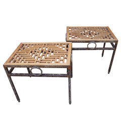 Pair of Chinese Chippendale Side or End Tables Pair of Chinese Chippendale Side or End Tables